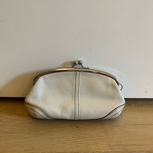 Coach mini white clutch!